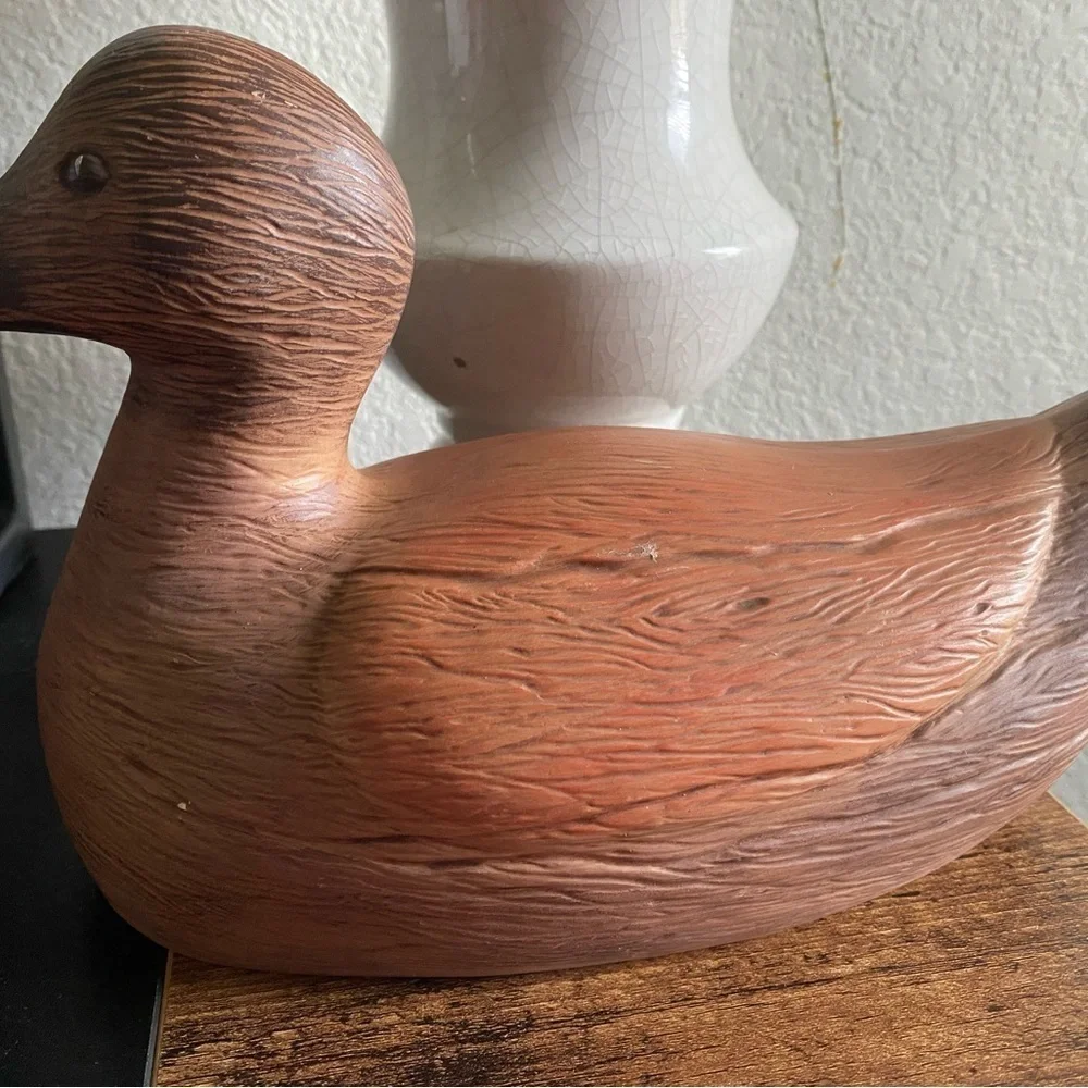 Vintage Rare 1983 Alberta's Ceramic Mold Decoy Signed Sitting Duck 10”L x 5”W